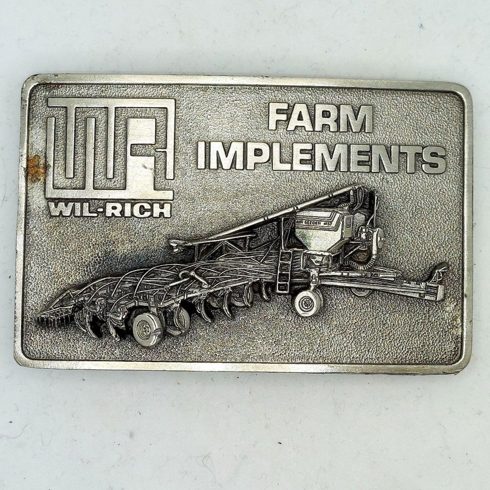 Wil Rich Belt Buckle Farm Implements Farmer Plow